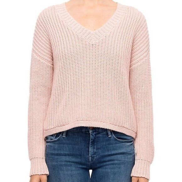 Line - Knit V-Neck Sweater Pink - Picture 1 of 7